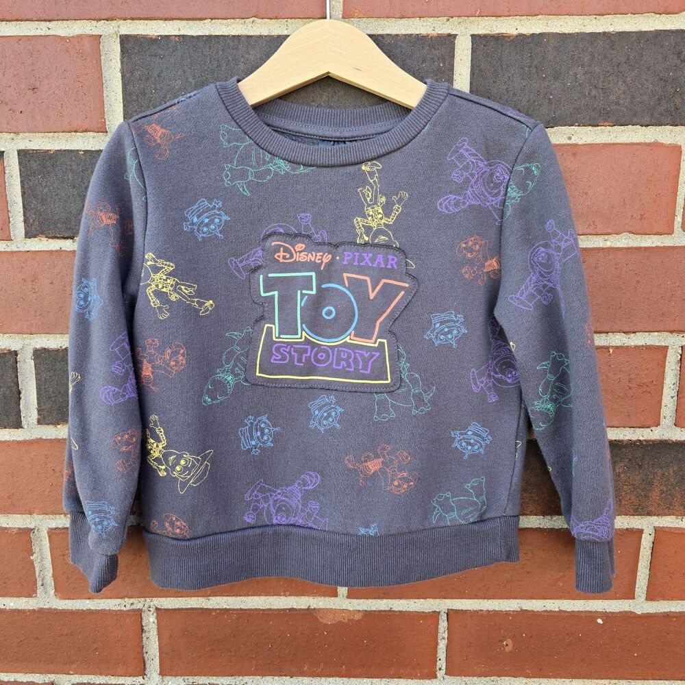 Toy Story Sweatshirt Toddler Size 3T Gray Cotton Blend Excellent Condition